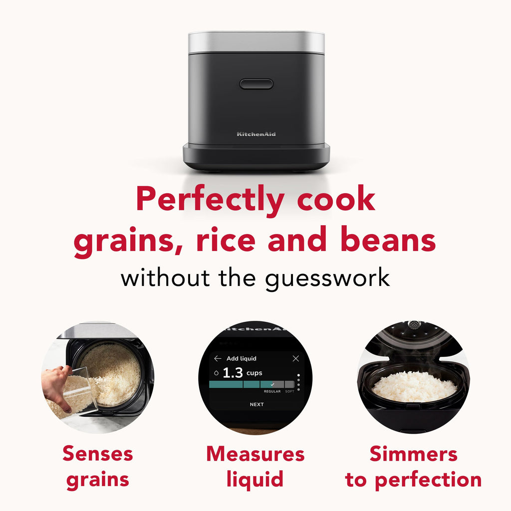 Compact Grain and Rice Cooker Black Matte