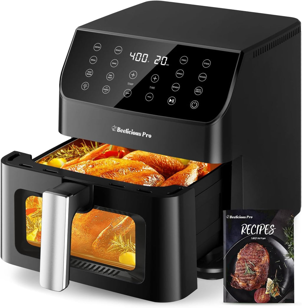 5.8QT Large Digital Air Fryer with Clear Window and 12 Cooking Functions