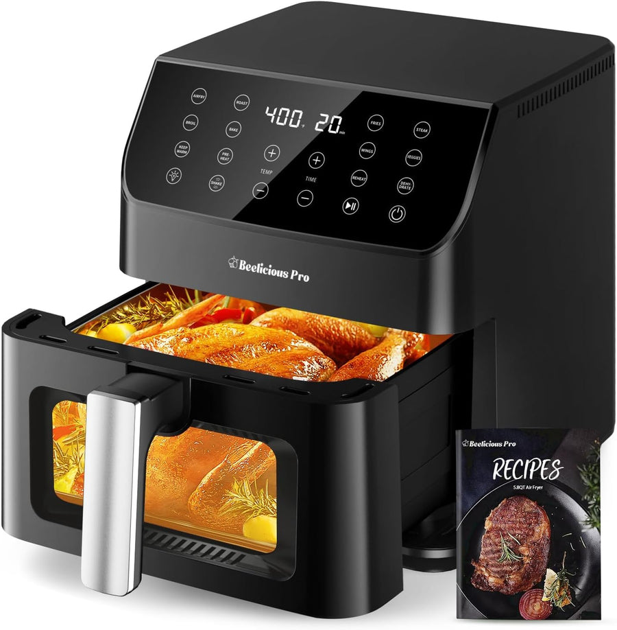 5.8QT Large Digital Air Fryer with Clear Window and 12 Cooking Functions