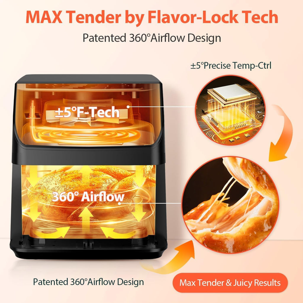5.8QT Large Digital Air Fryer with Clear Window and 12 Cooking Functions