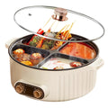6L Four Compartment Multifunction Electric Hot Pot and Slow Cooker