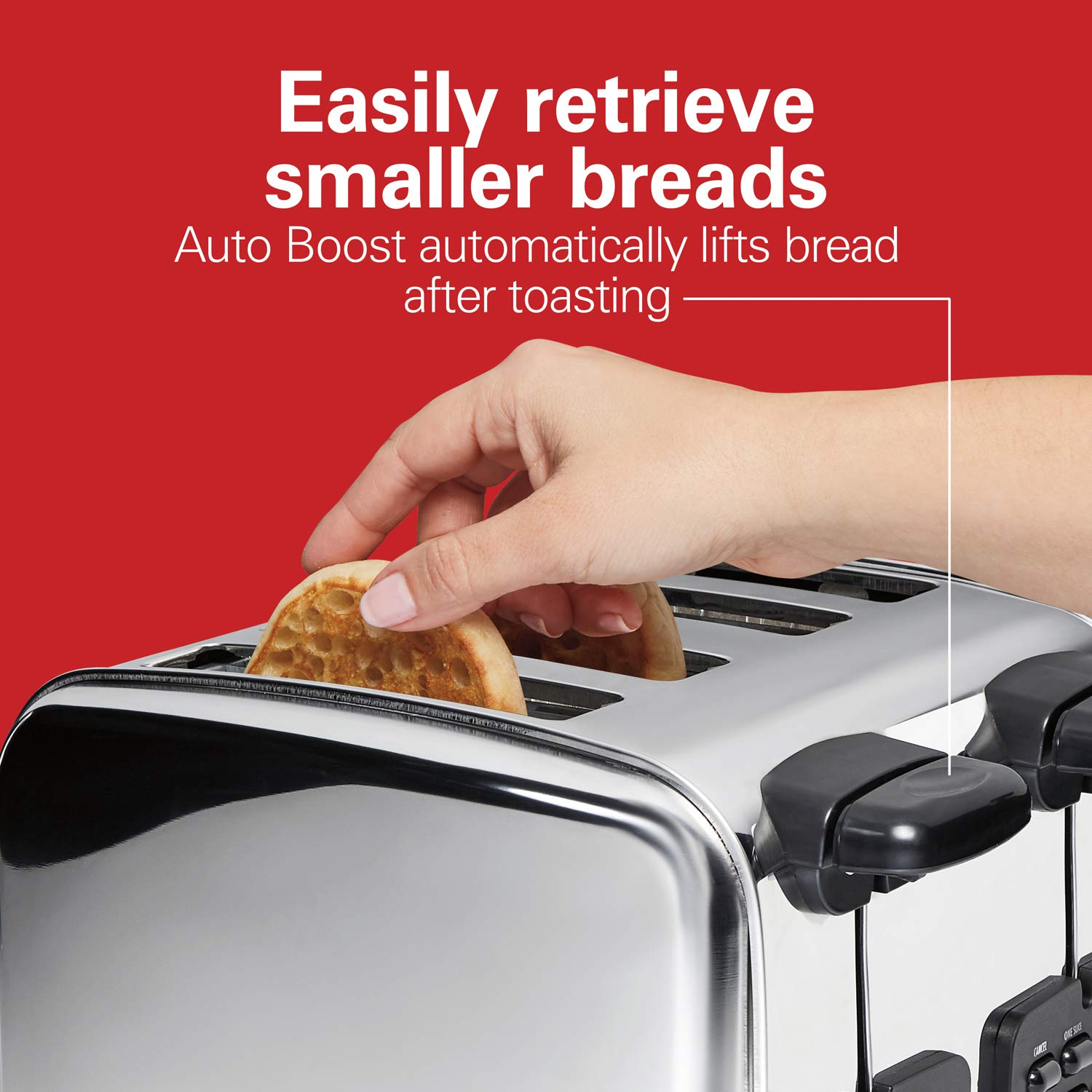 4 Slice Retro Stainless Steel Toaster with Wide Slots and Bagel Settings