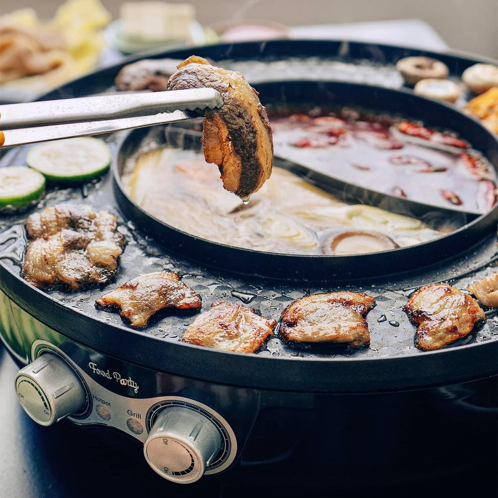 16.5 Inch Electric Hot Pot and Smokeless Korean BBQ Grill Combo