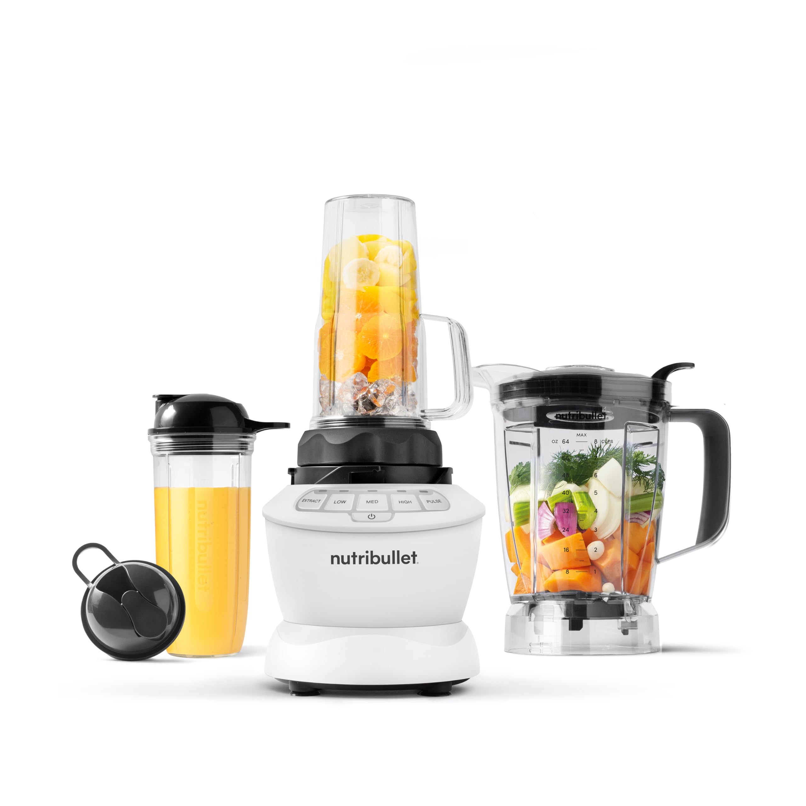 1200 Watt Food Blender Combo with Dishwasher Safe Plastic Pitcher