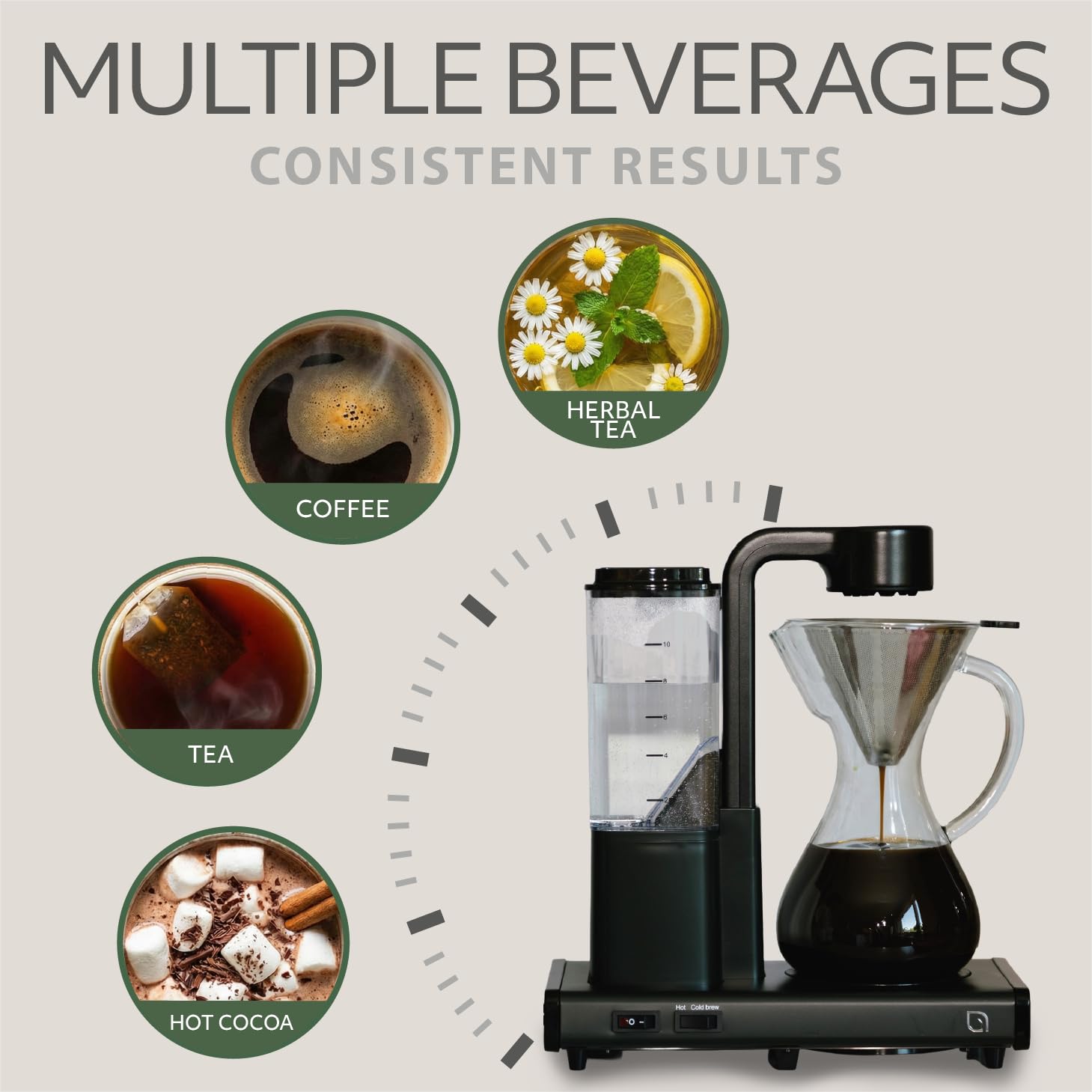 10 Cup Automatic Drip Coffee Maker with Glass Carafe and Auto Shut Off