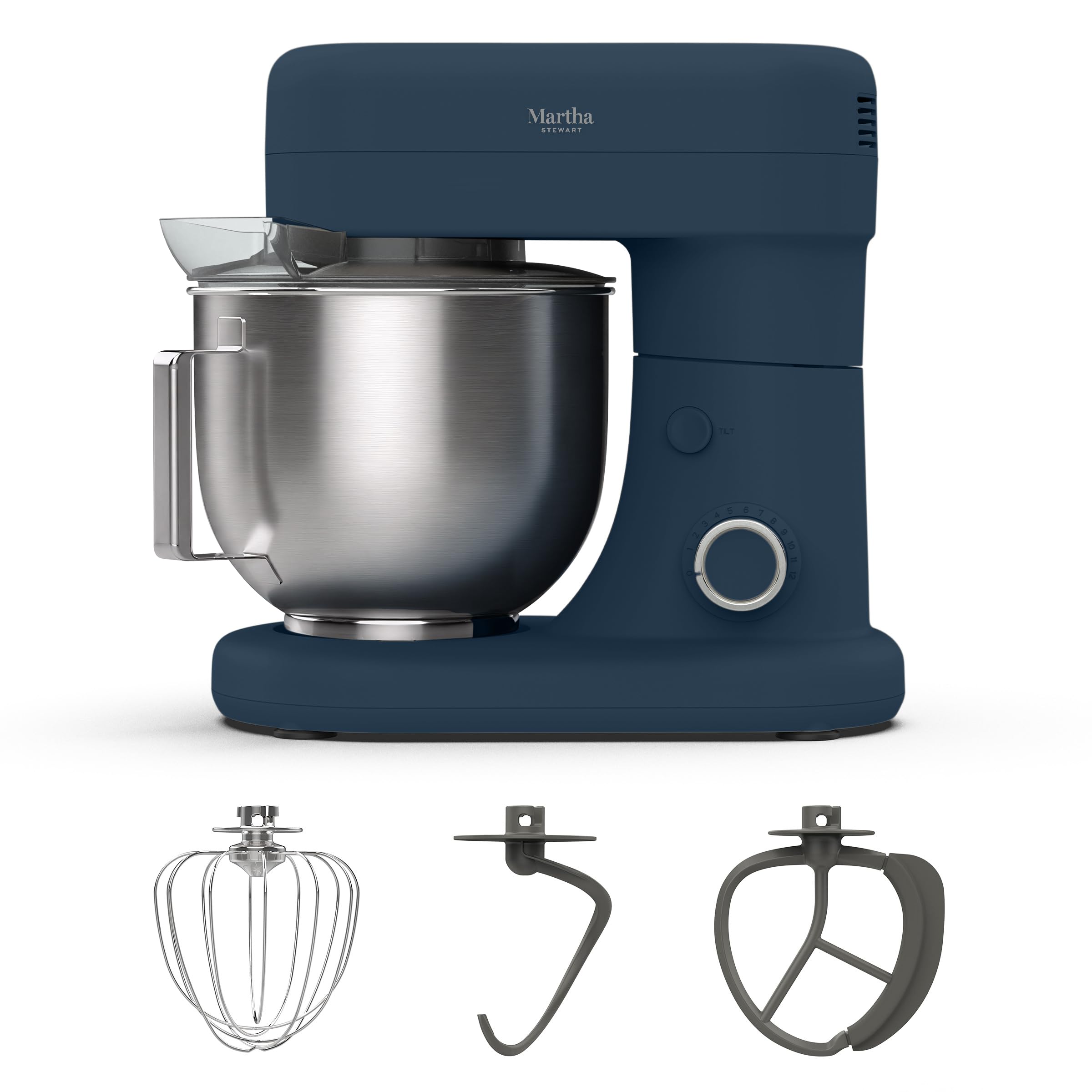 12 Speed 5.3QT Tilt Head Stand Mixer with Stainless Steel Bowl