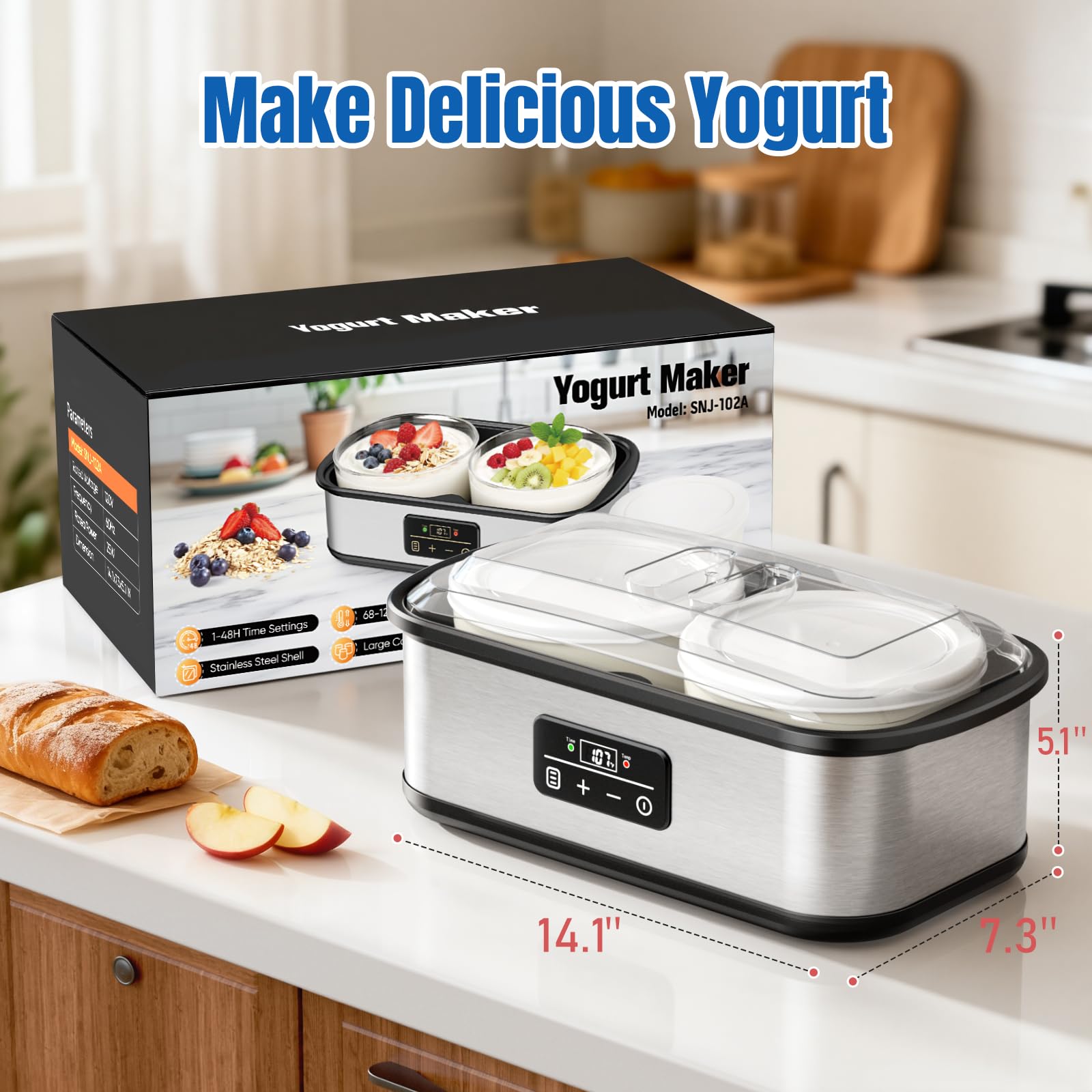 Yogurt Maker with Adjustable Temperature Control