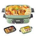 3 in 1 Electric Hot Pot with Grill Pan Steamer and Ceramic Coating