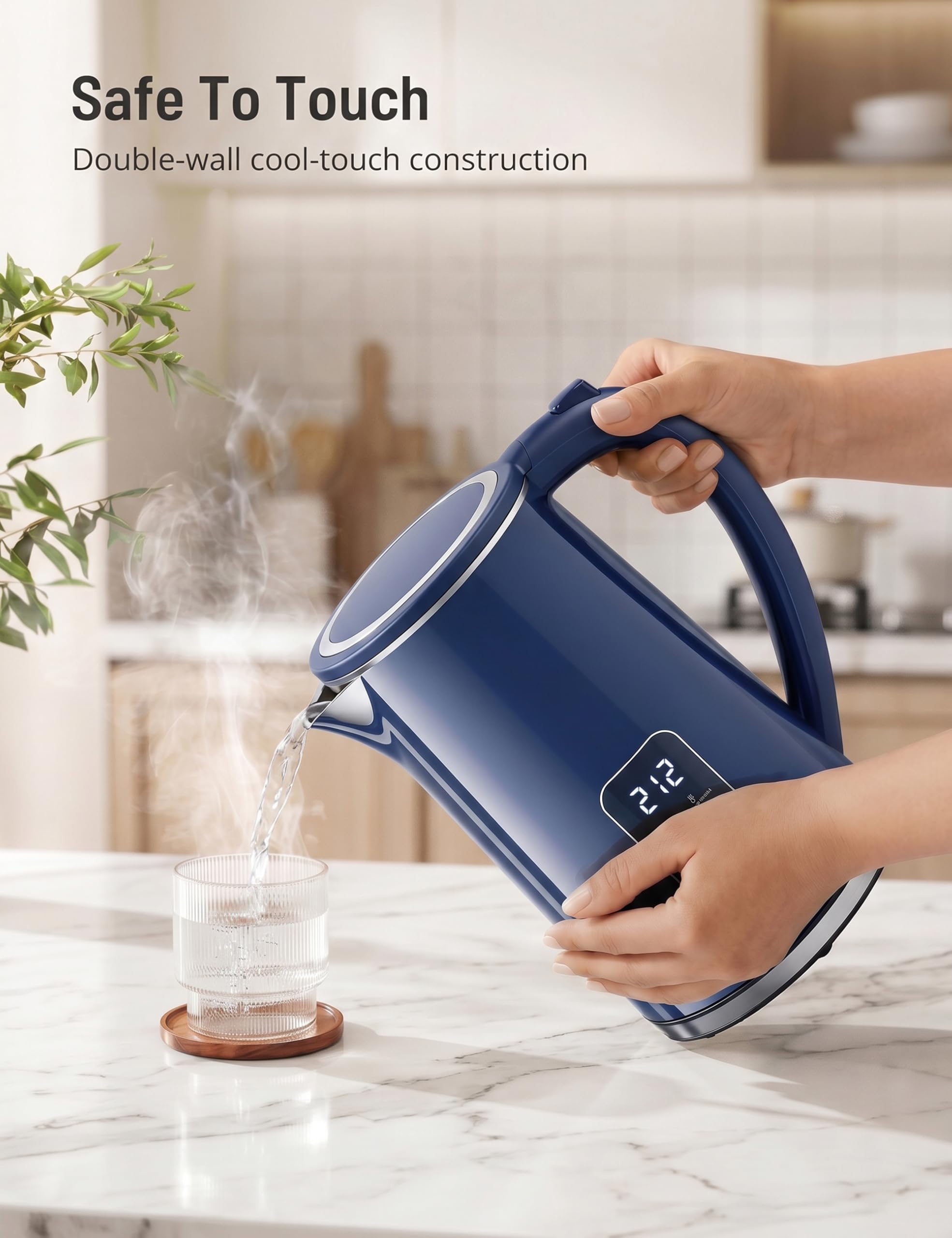 1.7L Digital Electric Kettle with Six Presets and Cool Touch Body