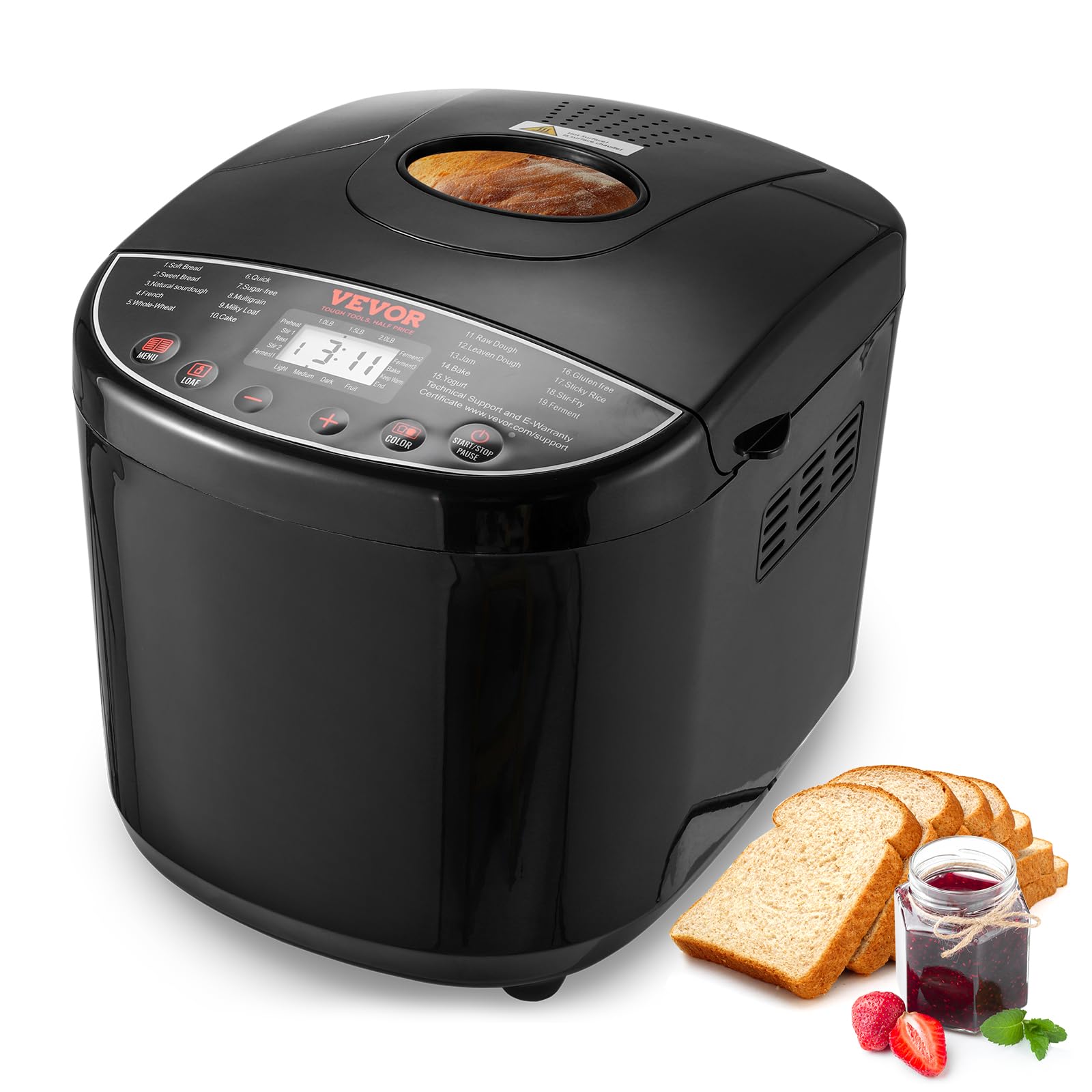 15 Function Bread Maker with Ceramic Pot and Delay Timer