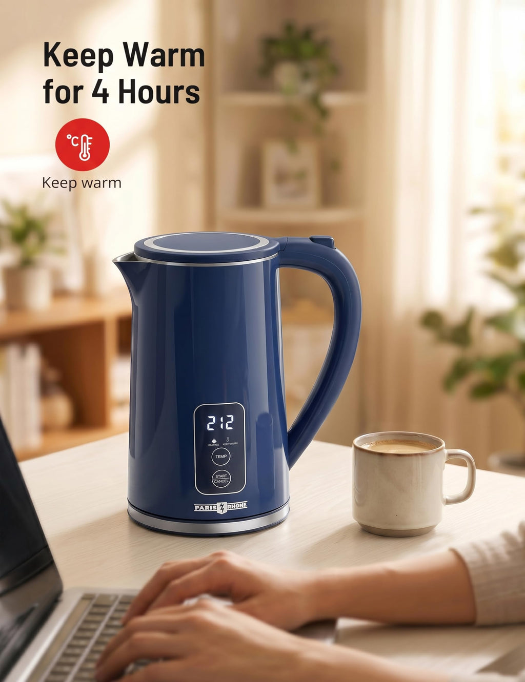 1.7L Digital Electric Kettle with Six Presets and Cool Touch Body