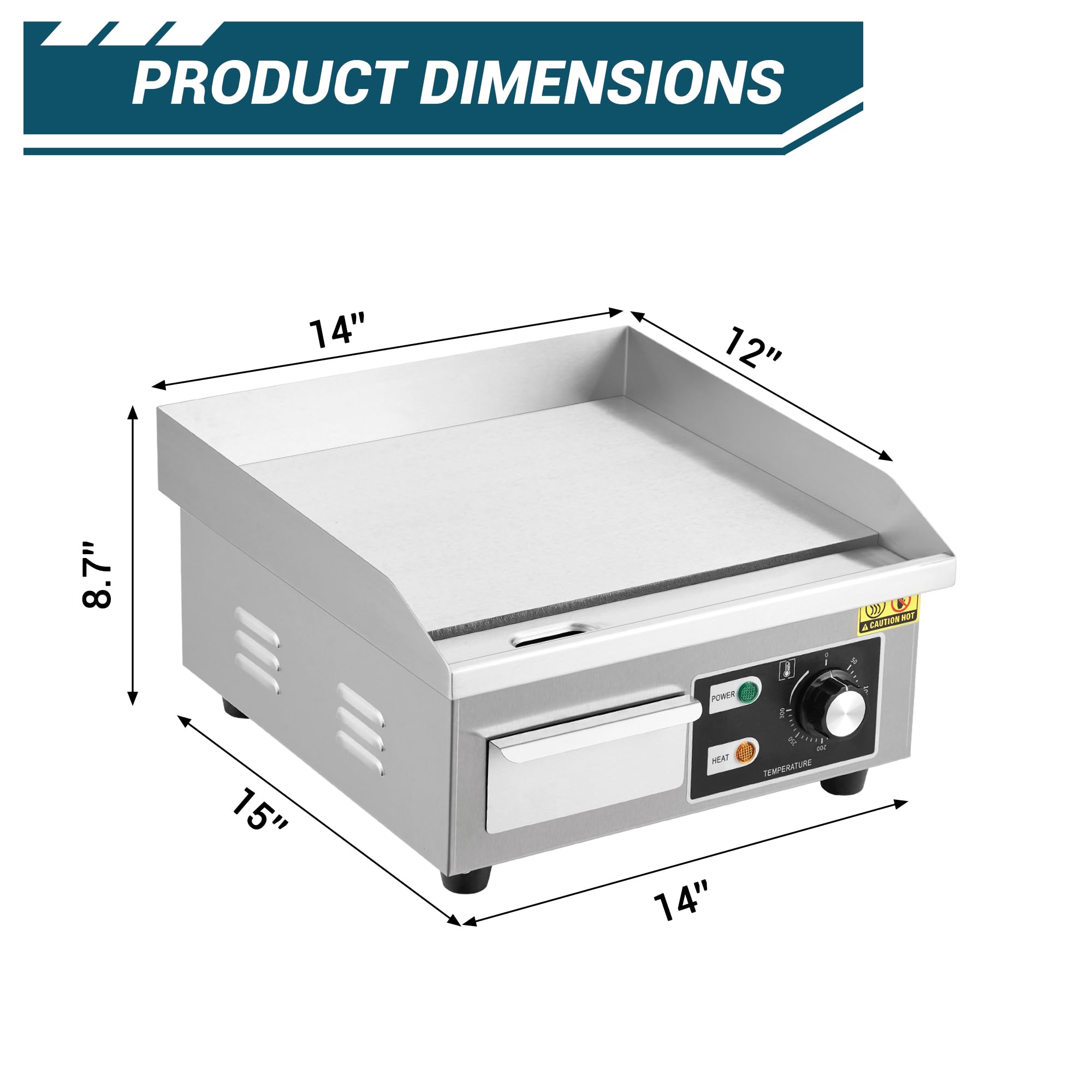 29 Inch 3000W Commercial Stainless Steel Electric Flat Top Griddle