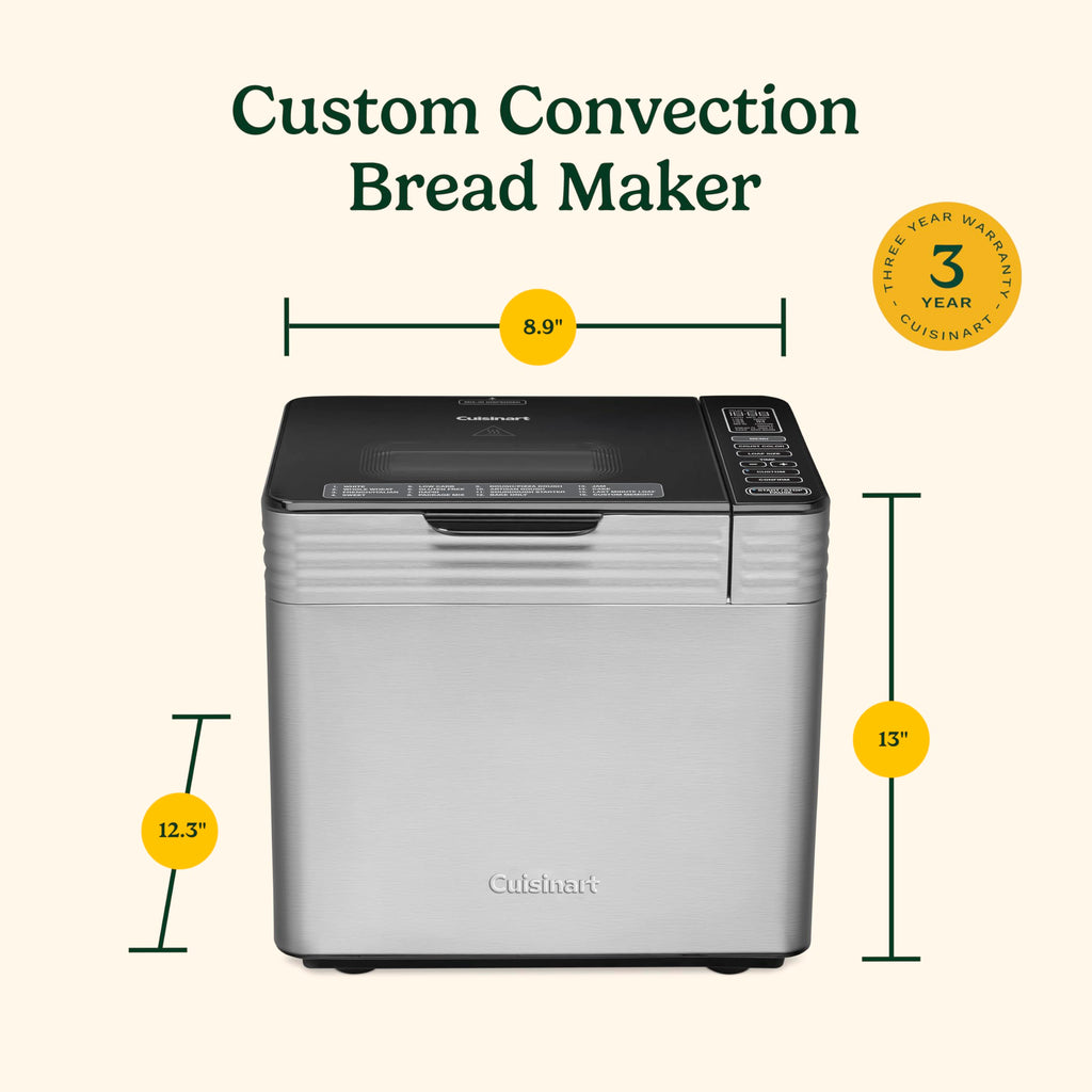 Convection Bread Maker with 16 Programs and 3 Loaf Sizes up to 2 Pounds