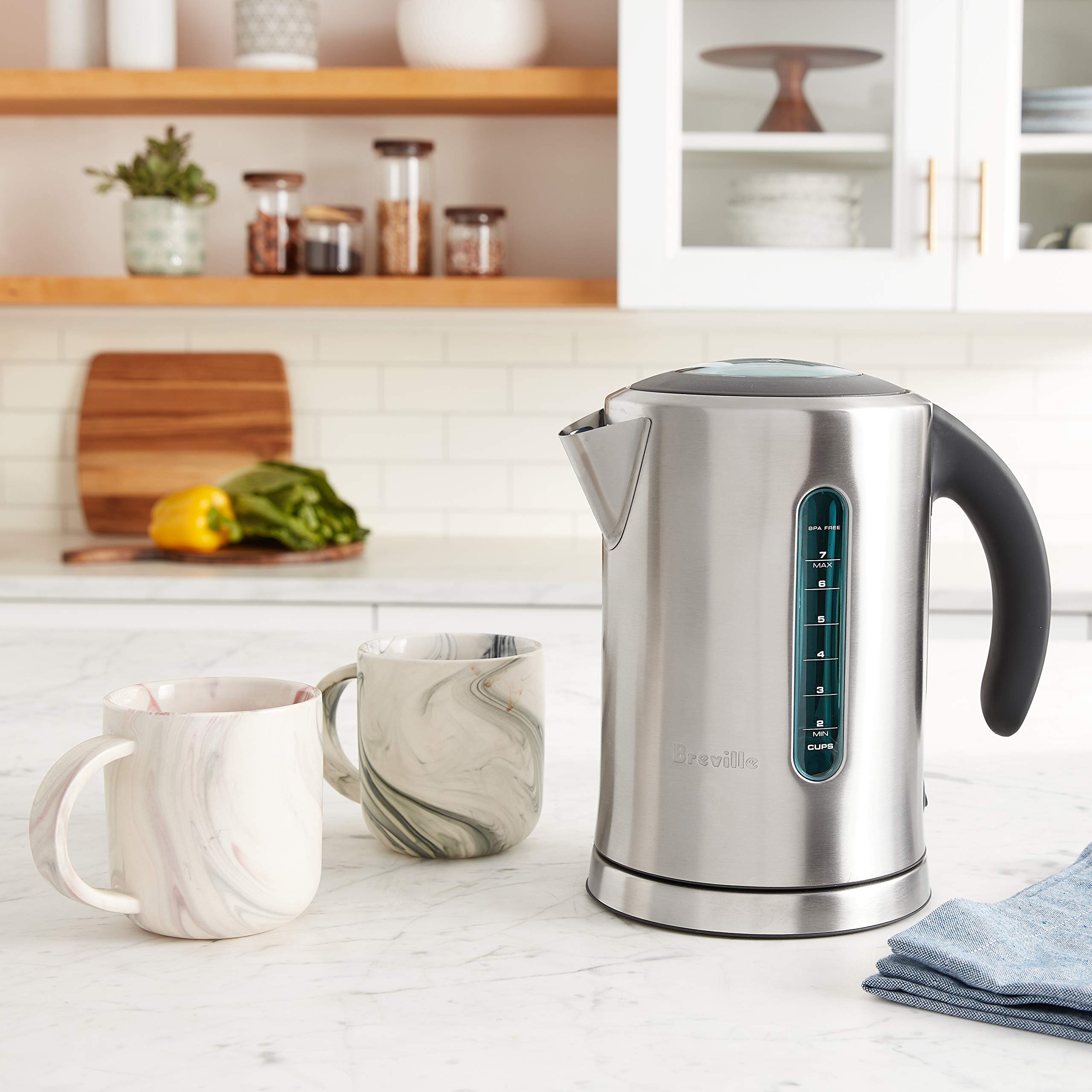 Stainless Steel Electric Water Kettle with Soft Open Lid