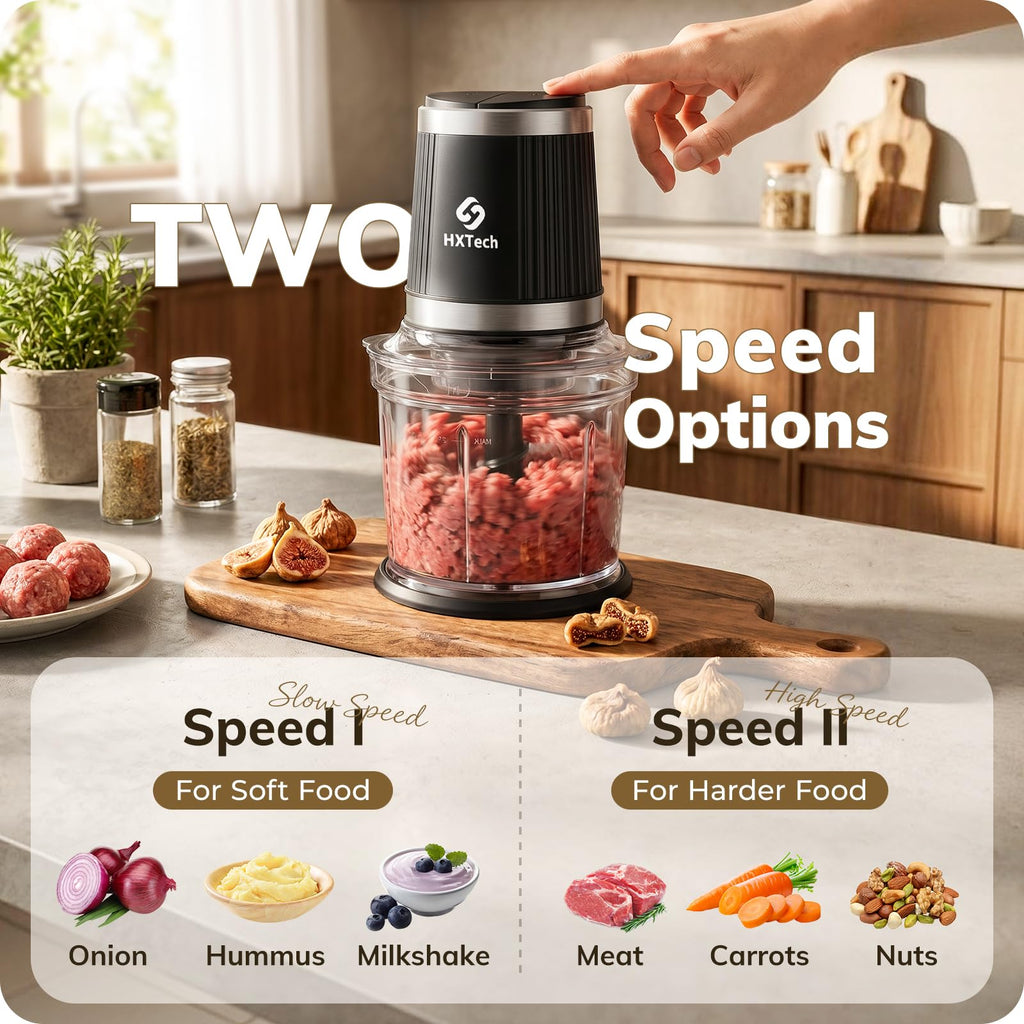 Two Speed Food Processor and Chopper Set with Two 4 Cup Bowls