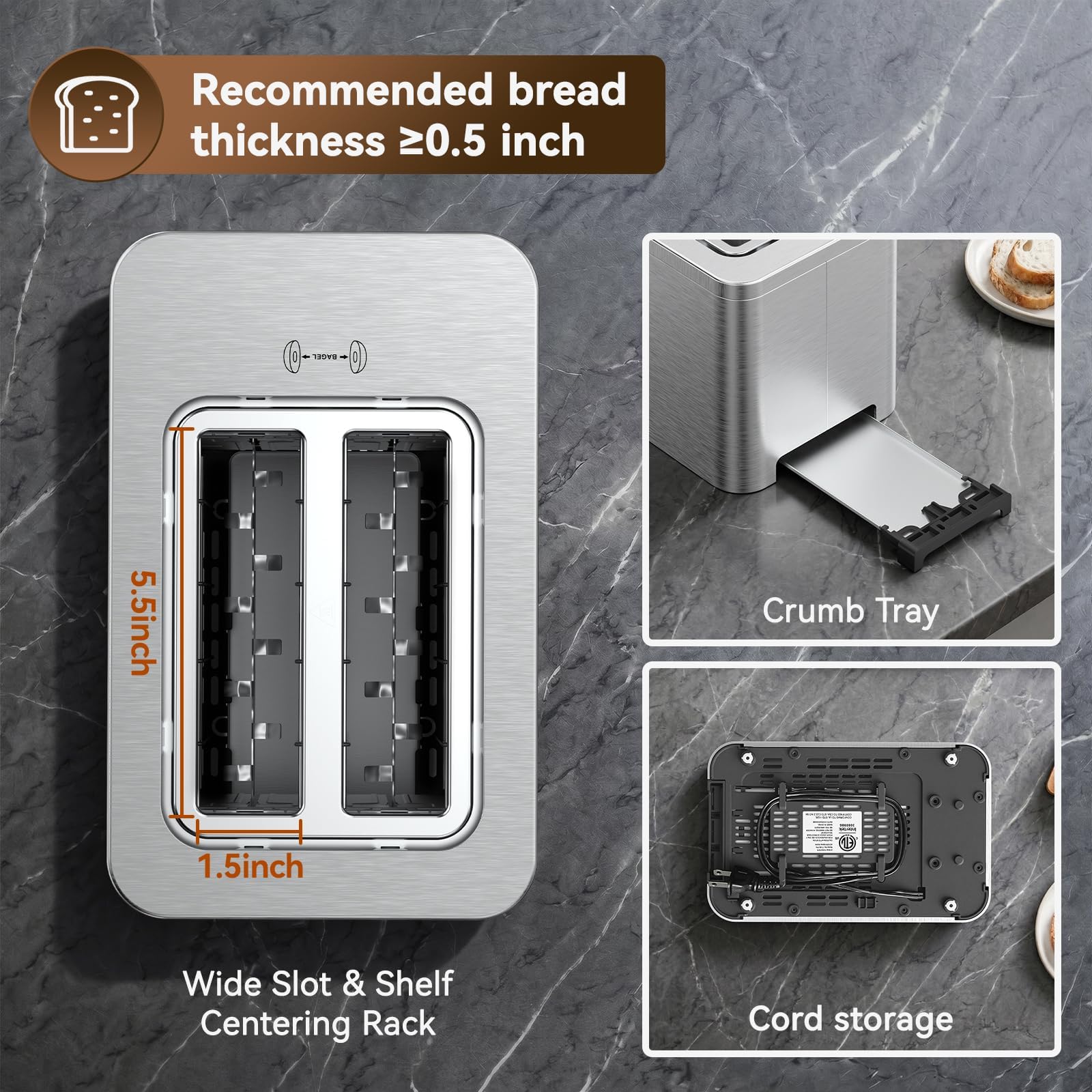 4 Slice Touchscreen Toaster with Dual Control