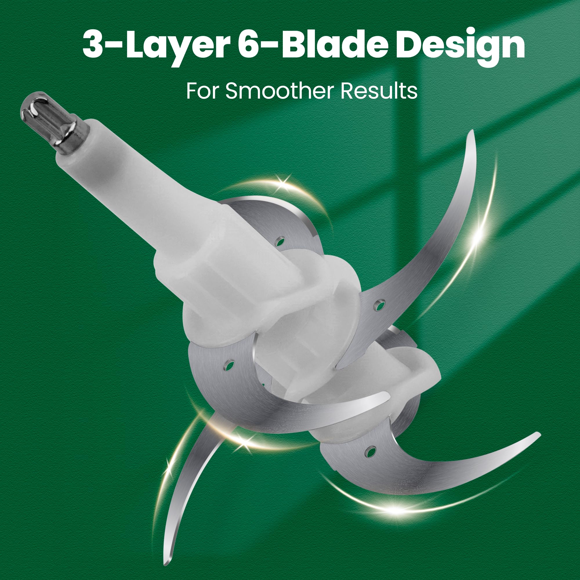 800W 12 Cup Food Chopper with LED Timer and Six Tiered Blades