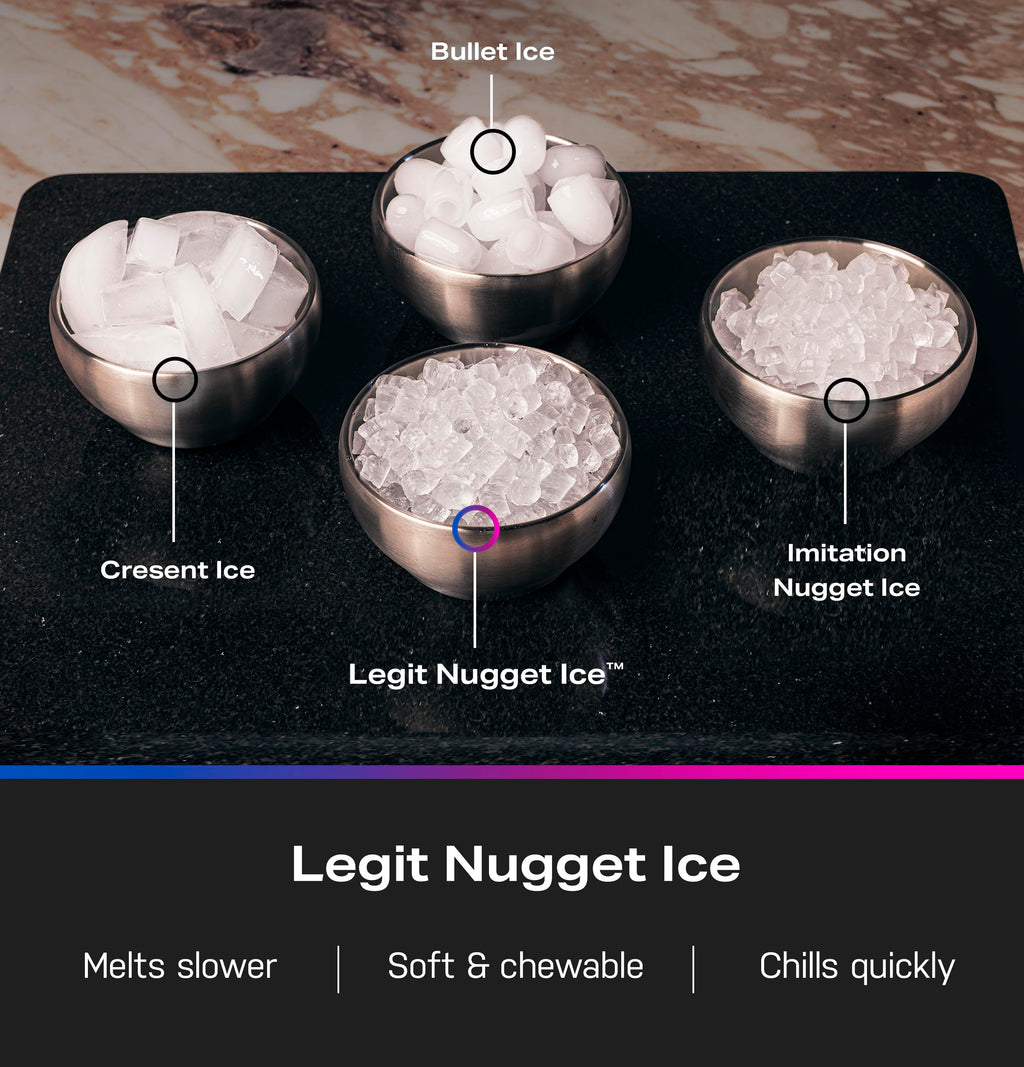 Portable Countertop Nugget Ice Maker with Side Tank 36 Pounds Daily
