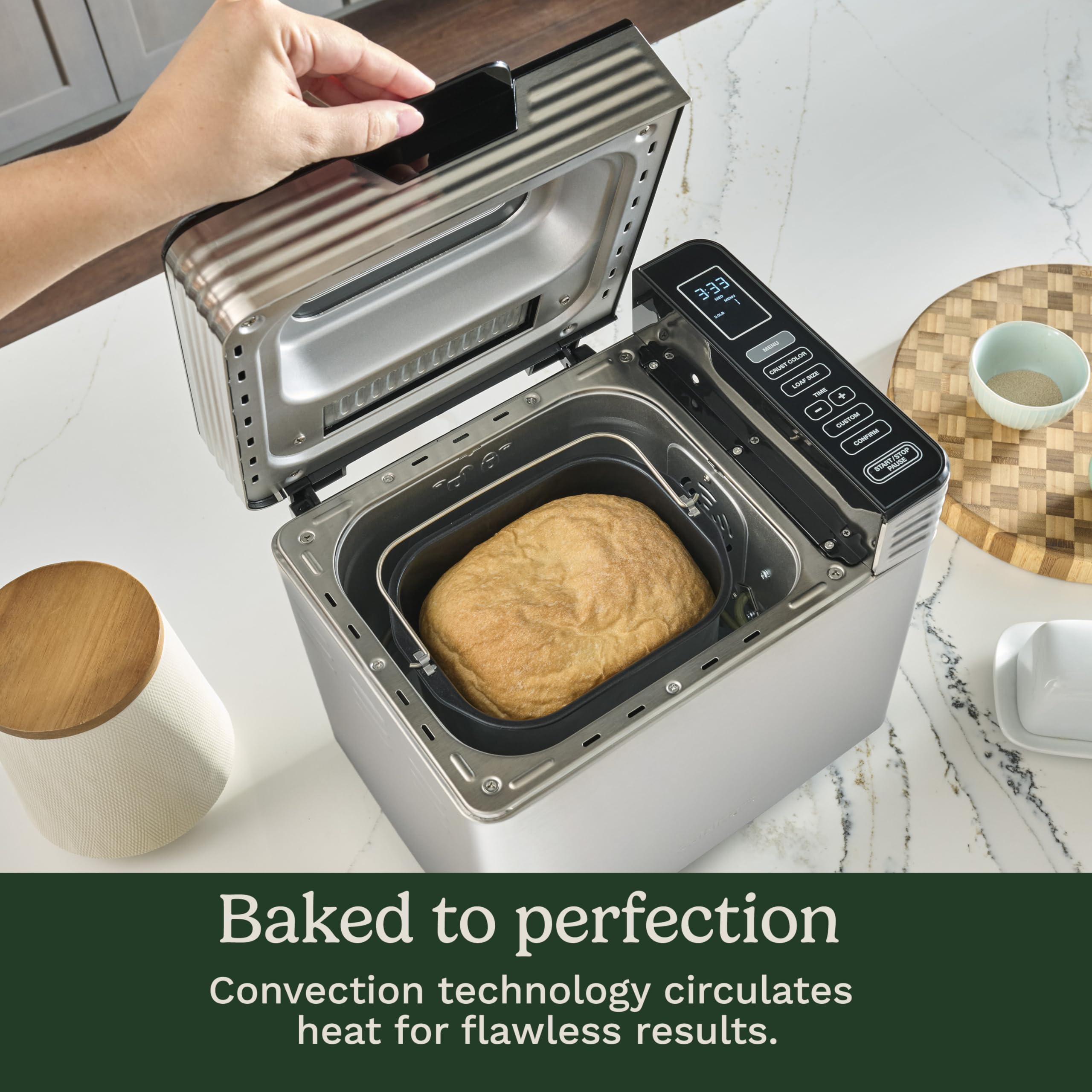 Convection Bread Maker with 16 Programs and 3 Loaf Sizes up to 2 Pounds