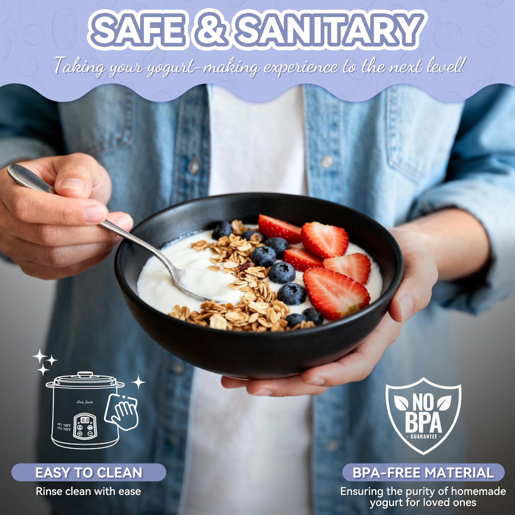 Automatic Greek Yogurt Maker with Strainer Timer and Two Quart Buckets