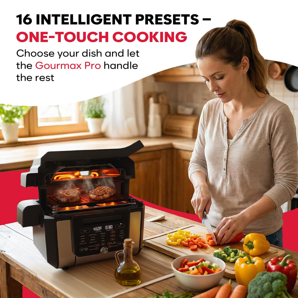 All in One Air Fryer Oven Grill Griddle Cooker with 16 Cooking Presets