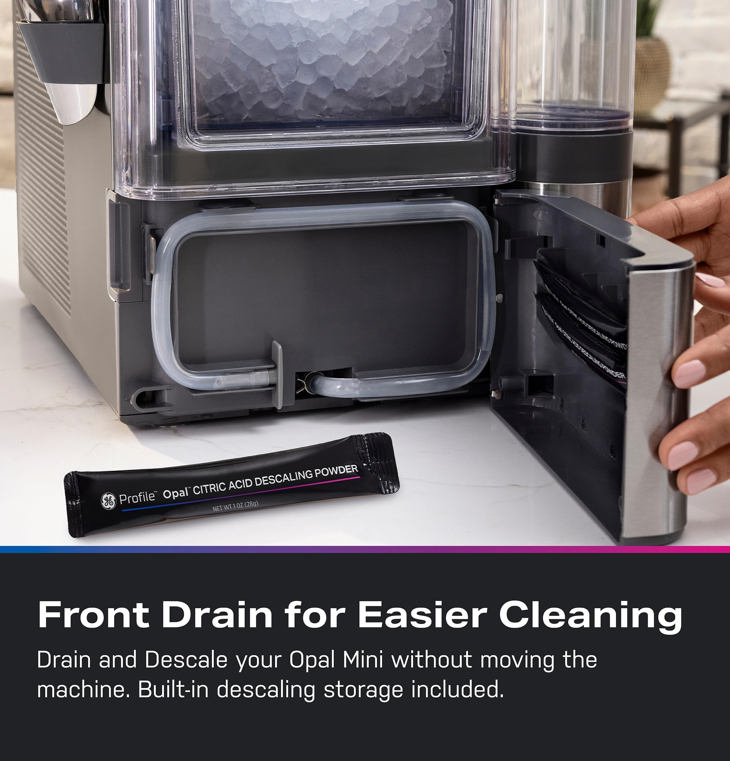 Portable Countertop Nugget Ice Maker with Side Tank 36 Pounds Daily