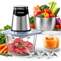 Electric Food Chopper Meat Grinder with Three Bowls and Copper Motor