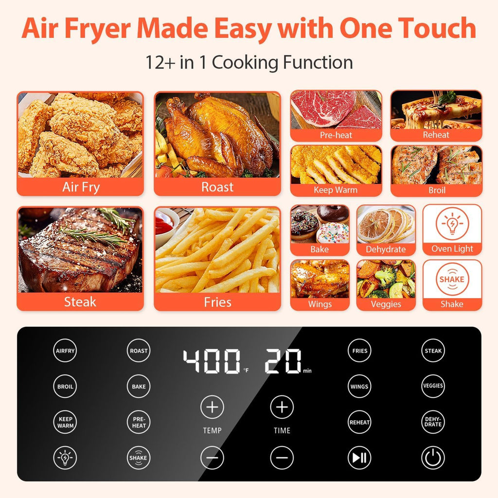 5.8QT Large Digital Air Fryer with Clear Window and 12 Cooking Functions