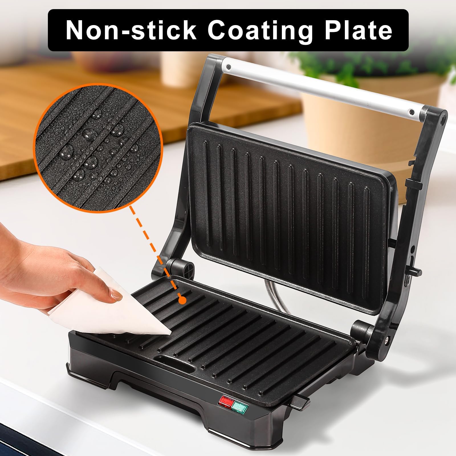 4 Slice Belgian Waffle Maker with Nonstick Plates and 3 Browning Levels