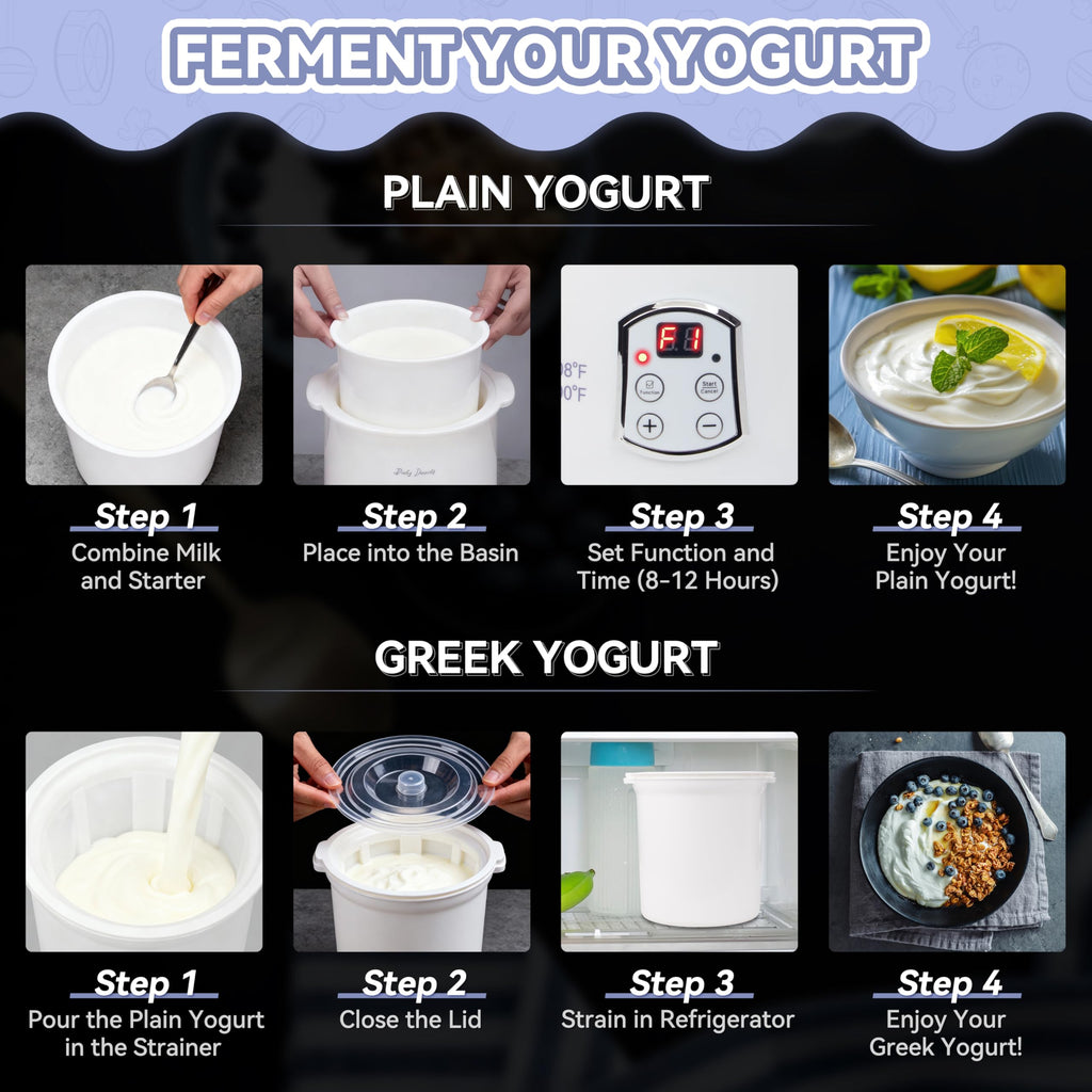 Automatic Greek Yogurt Maker with Strainer Timer and Two Quart Buckets