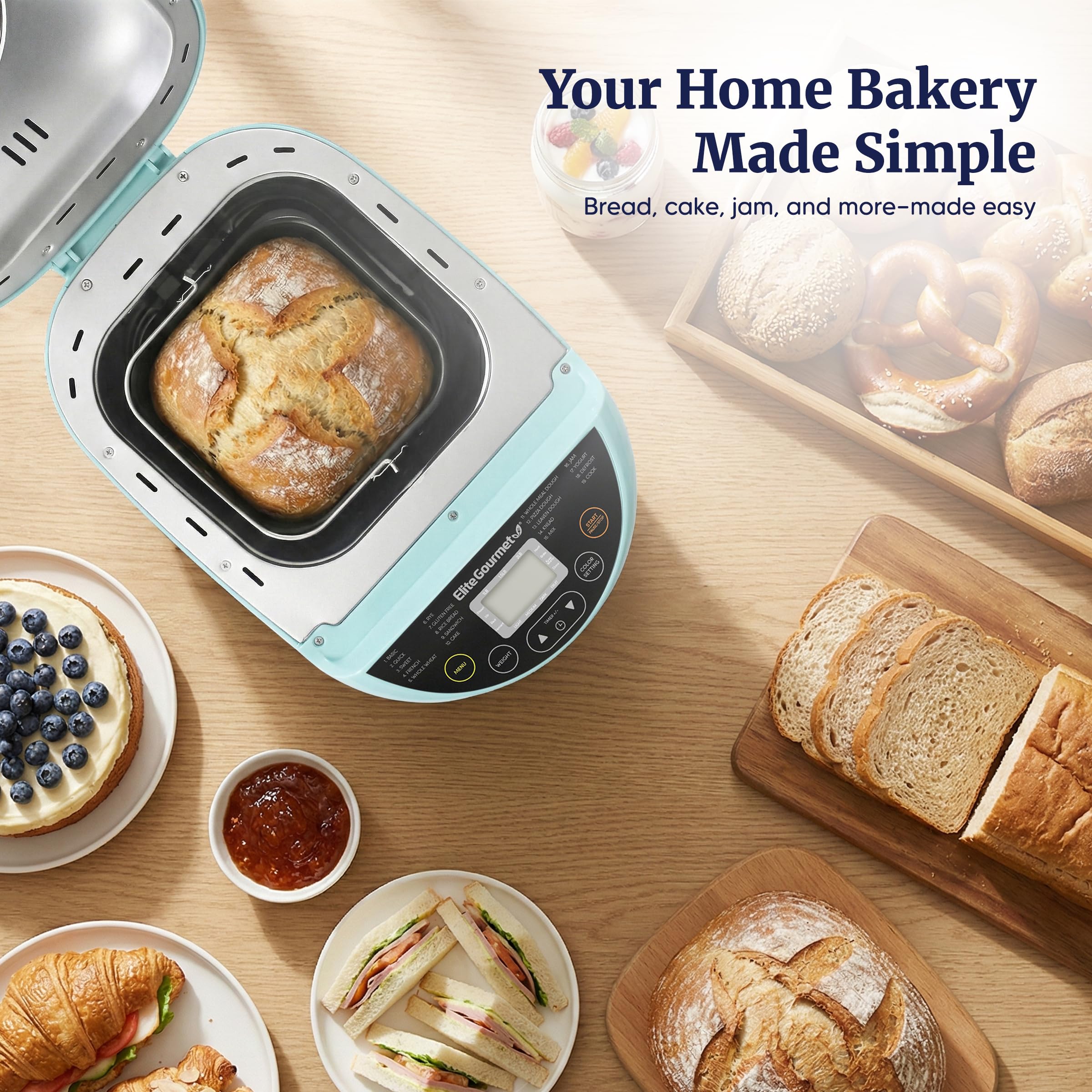 Programmable Bread Maker with 19 Programs and 3 Loaf Sizes