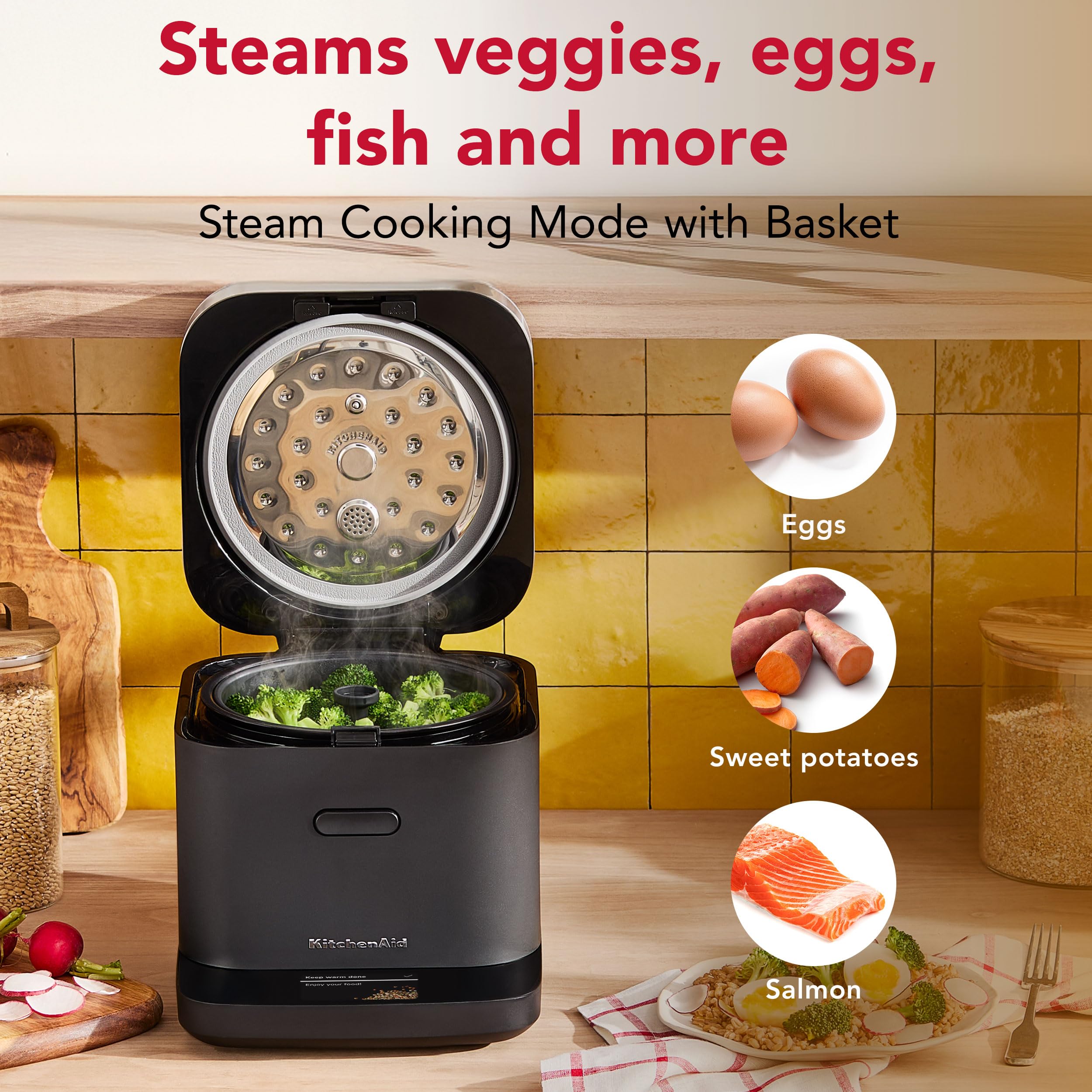 Compact Grain and Rice Cooker Black Matte
