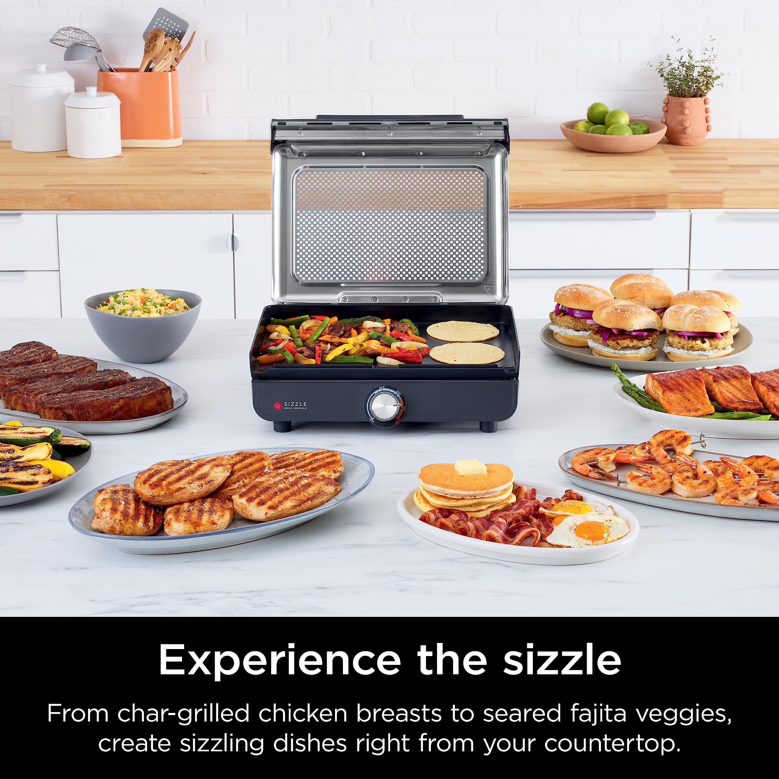 14 Inch Electric Griddle and Indoor Grill with Nonstick Cooking Surface