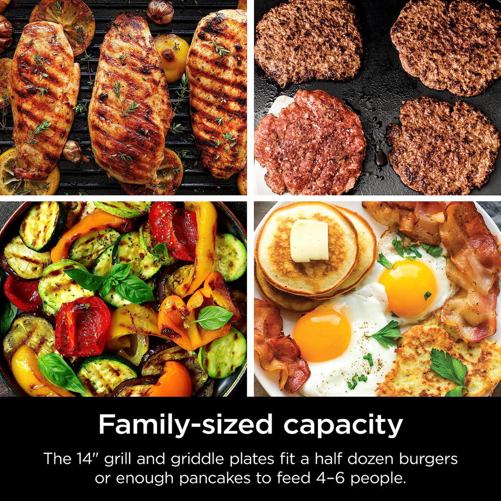 14 Inch Electric Griddle and Indoor Grill with Nonstick Cooking Surface