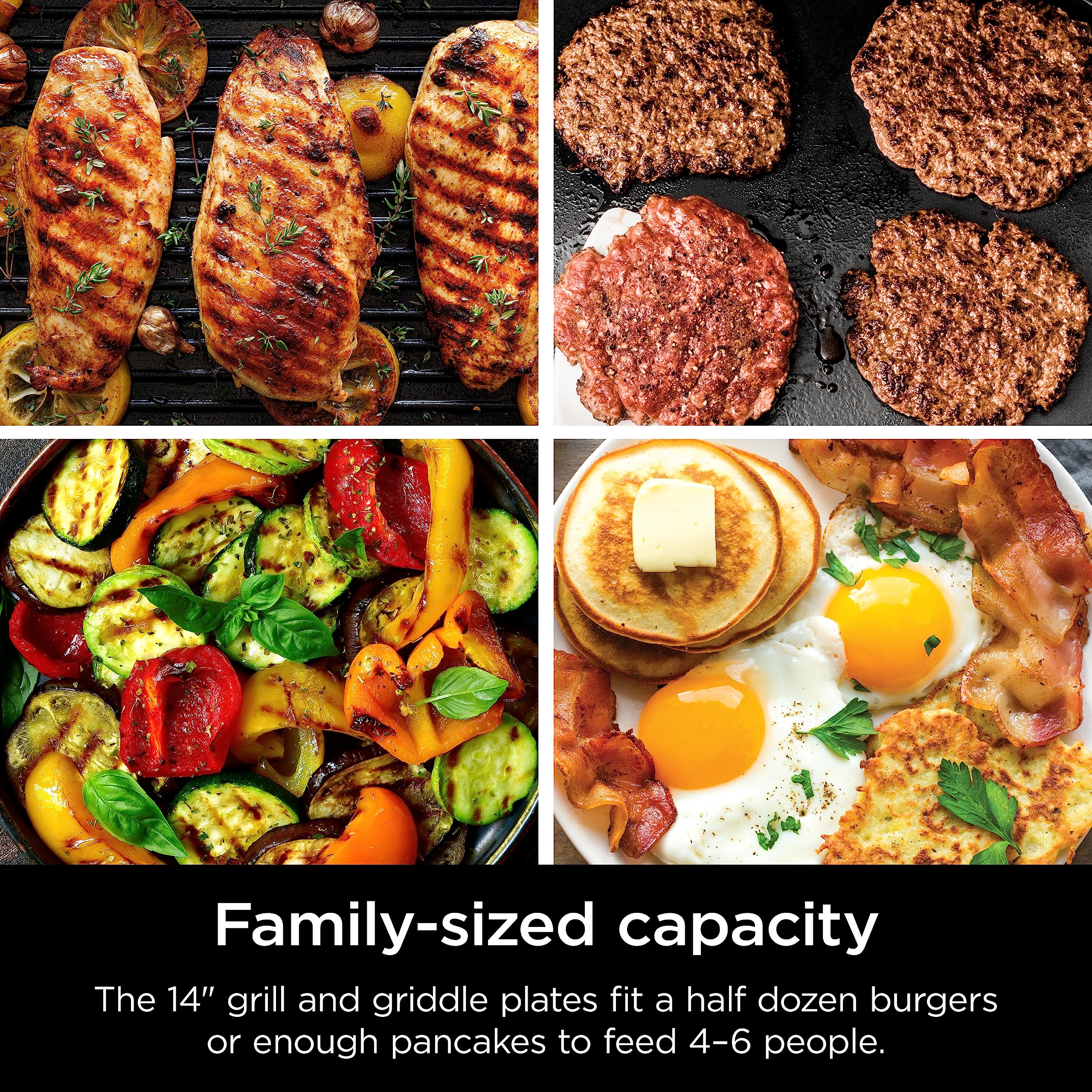 14 Inch Electric Griddle and Indoor Grill with Nonstick Cooking Surface